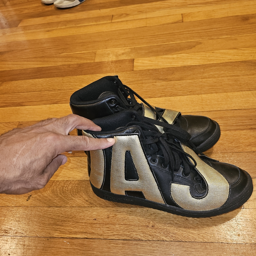 adidas Black and Gold High-Top Sneakers